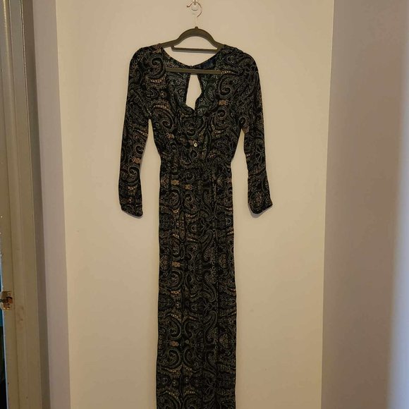 EUC Blue Rain Maxi Dress Black/Tan Paisley - Picture 5 of 6